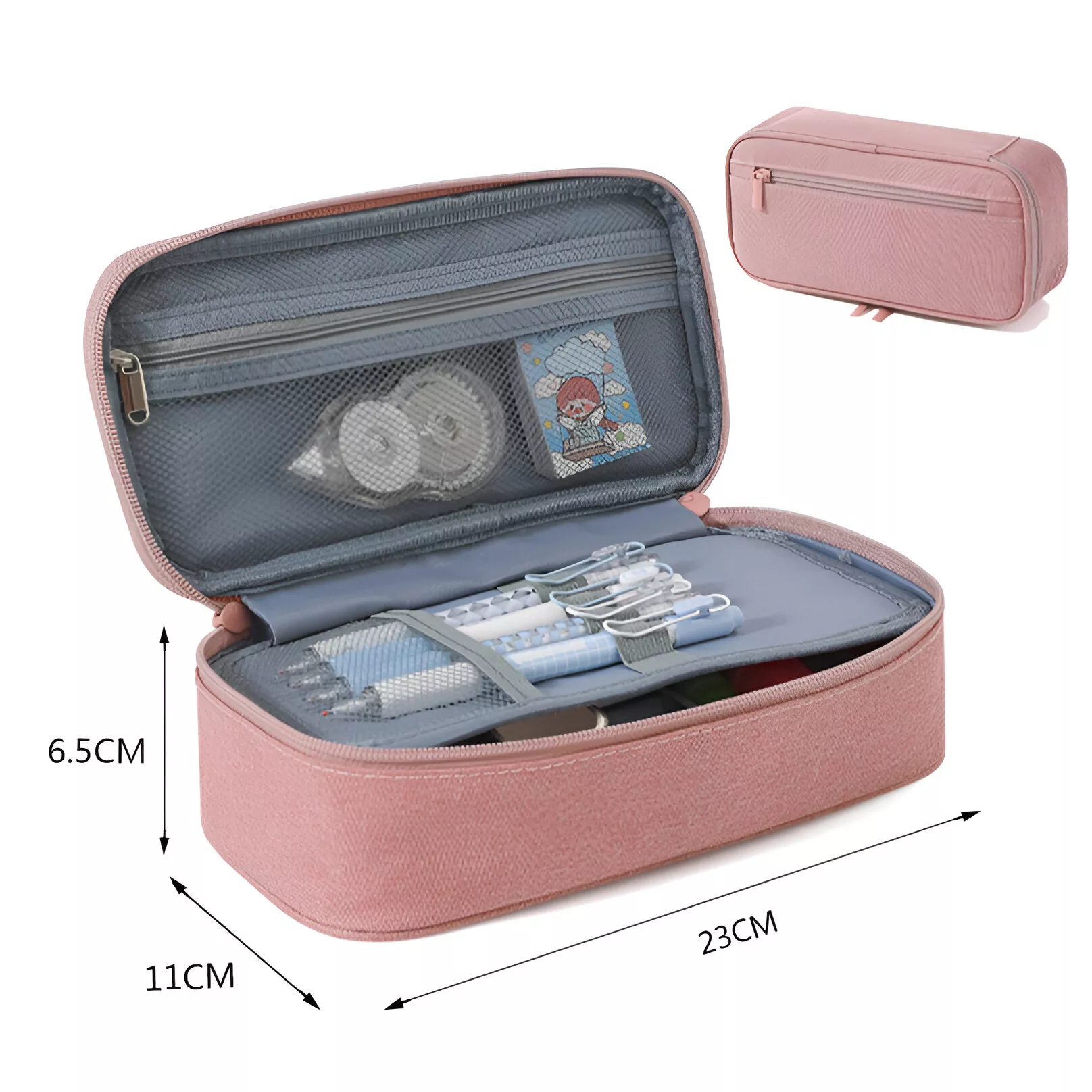 Large Capacity Solid Color Pencil Case - Image 5