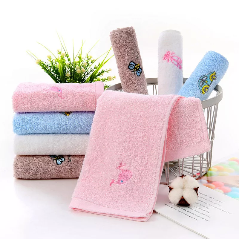 Embroidered Microfiber Cotton Kids Face Towel - Image 2