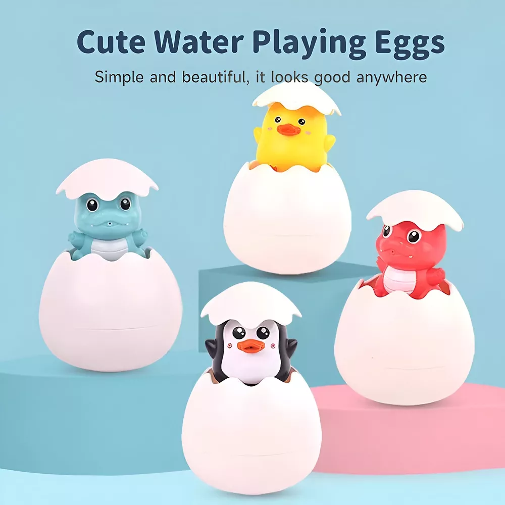 Baby Bath Toy Water Spraying Duck Penguin Egg Sprinkler for Toddlers - Image 2