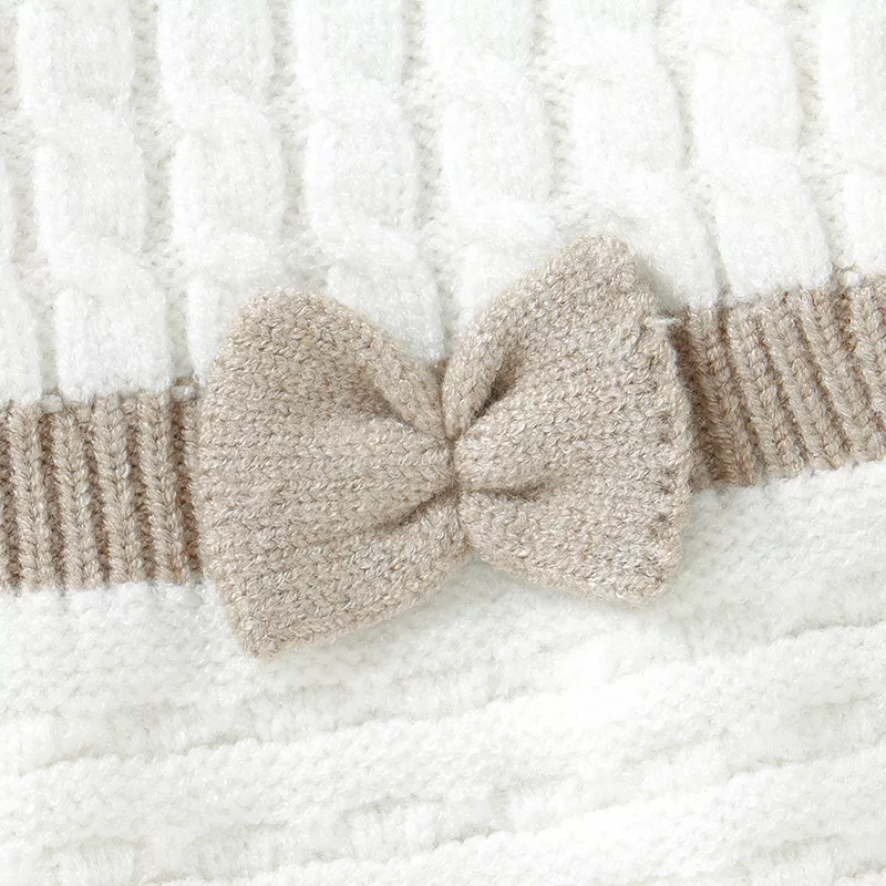 Baby Sweater Dress Knit Skirt with Bow - Image 6