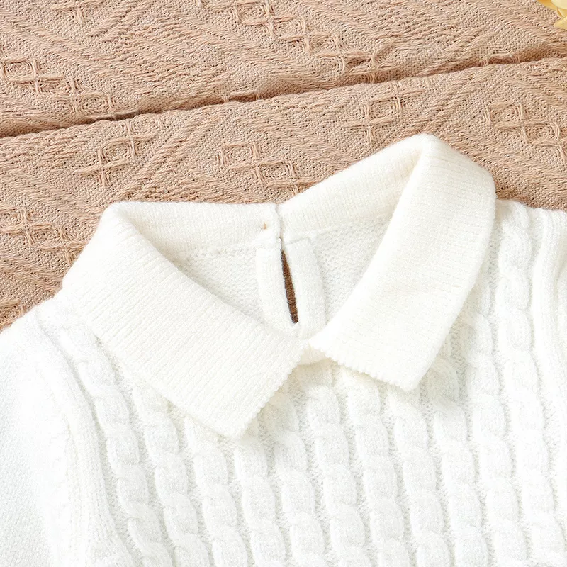 Baby Sweater Dress Knit Skirt with Bow - Image 4