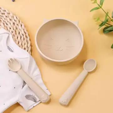 Baby Silicone Suction Bowl Plate with Feeding Spoons