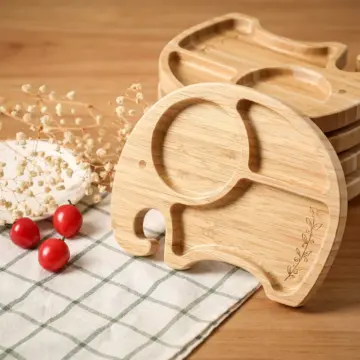 Wooden Baby Feeding Bowl with Silicone Suction Cup