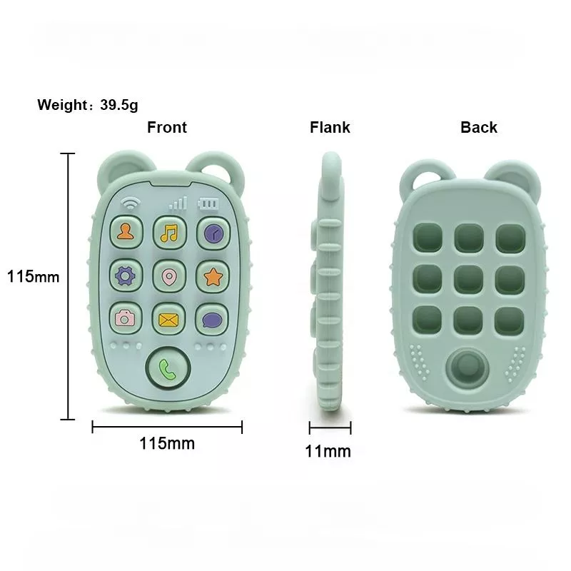 Baby Soft Silicone Bear Shaped Teething Toy - BPA Free, Sensory Development Toy for Toddlers - Image 6