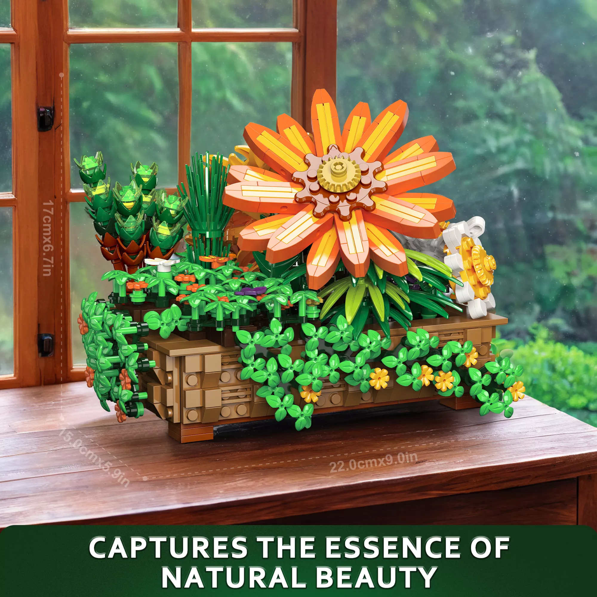 Flower Botanical Bonsai Building Set - 924 Pieces, Sunflower & Chrysanthemum - Image 6