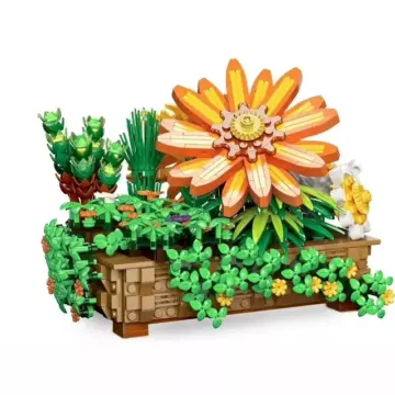 Flower Botanical Bonsai Building Set - 924 Pieces, Sunflower & Chrysanthemum