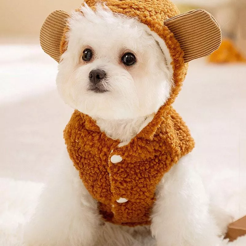 Pet Sleeveless Teddy Hoodie for Dogs