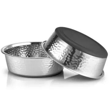 Luxury Hammered Stainless Steel Dog Bowls