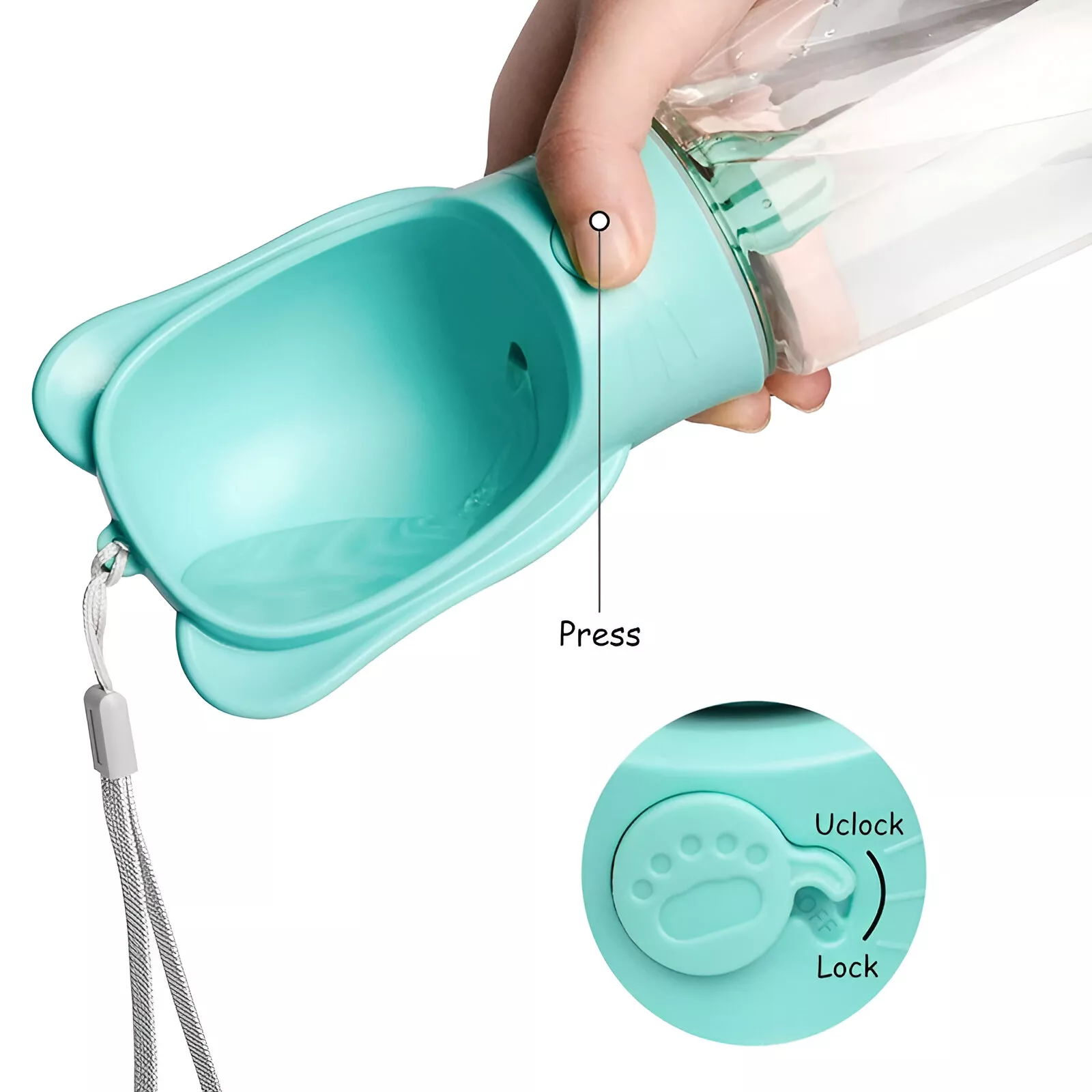Portable Dog Water Bottle with Food Container - Image 3