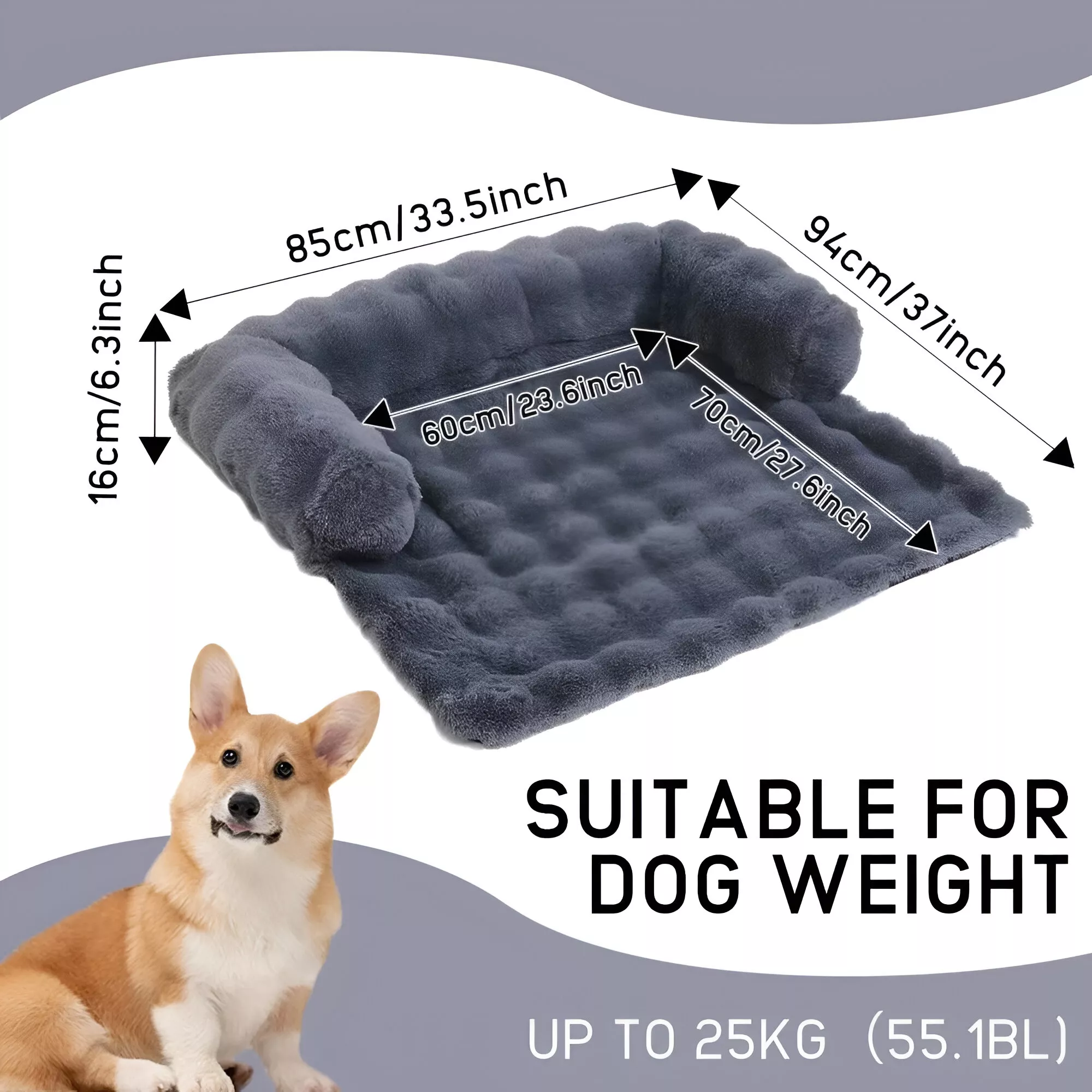 Fluffy Plush Pet Dog Bed Sofa for Large Dogs - Image 6