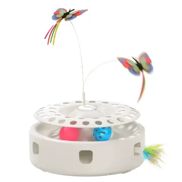 Interactive 3-in-1 Cat Toy Set with Butterfly, Feather, and Ball Teasers