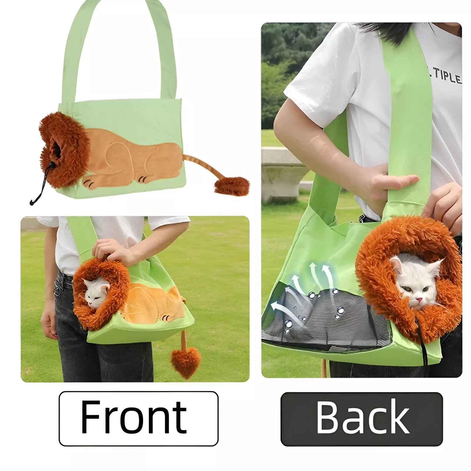Lion-Shaped Pet Carrier Bag for Small Dogs & Cats - Image 3