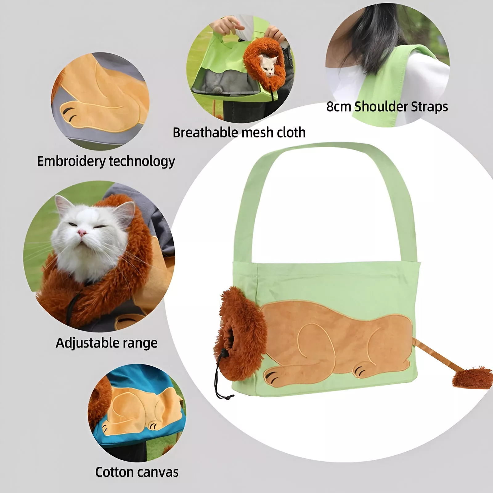 Lion-Shaped Pet Carrier Bag for Small Dogs & Cats - Image 4
