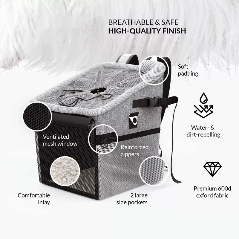 Breathable Padded Bike Dog Carrier - Image 3