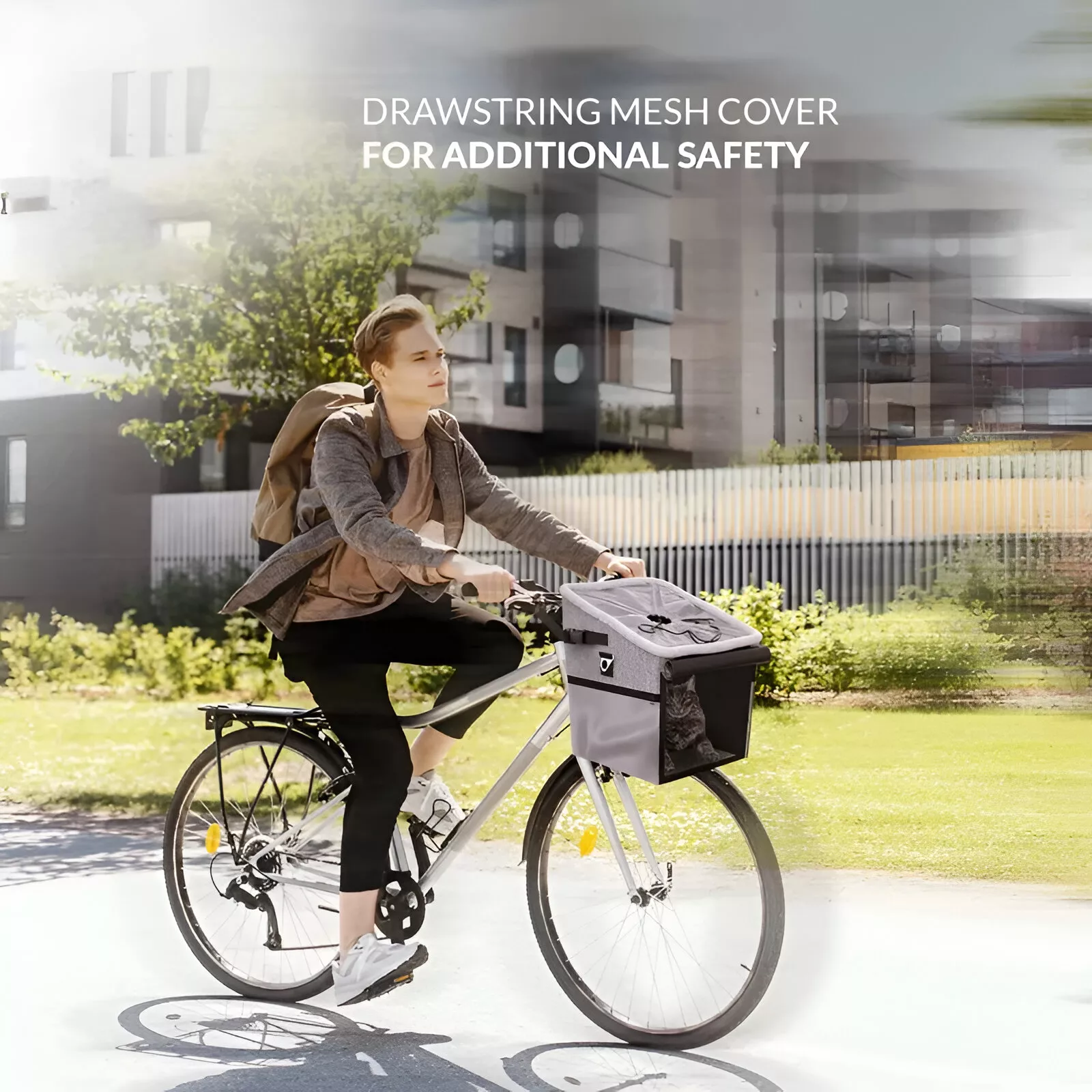 Breathable Padded Bike Dog Carrier - Image 2