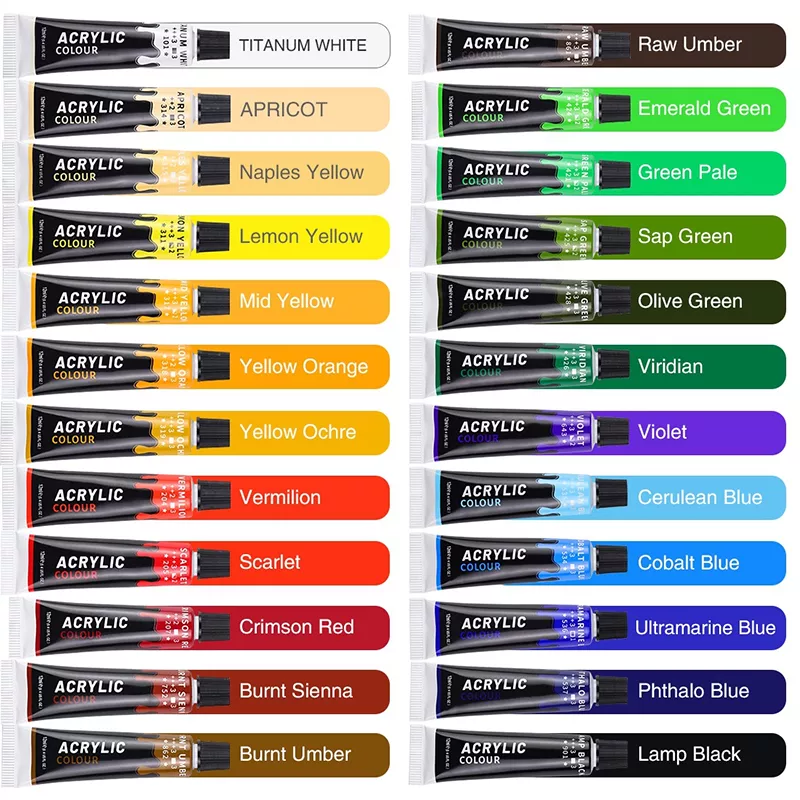 12/24 Colors Acrylic Paint Set - Professional Artist Pigment for Canvas, Fabric, Glass, and More - Image 7