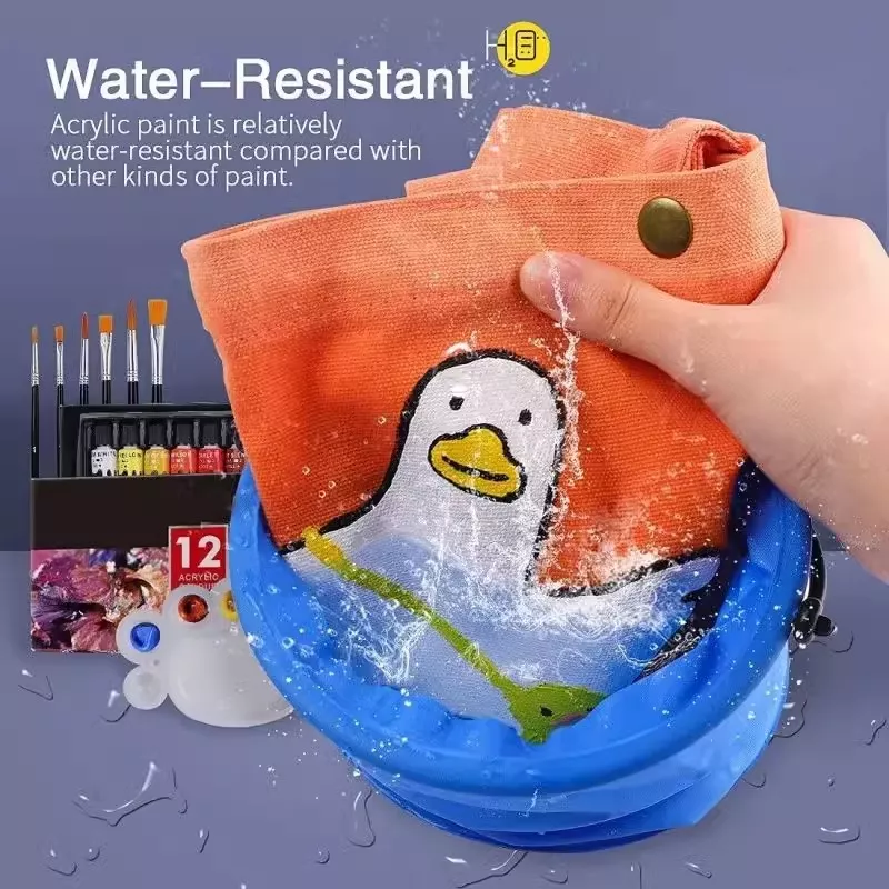 12/24 Colors Acrylic Paint Set - Professional Artist Pigment for Canvas, Fabric, Glass, and More - Image 3