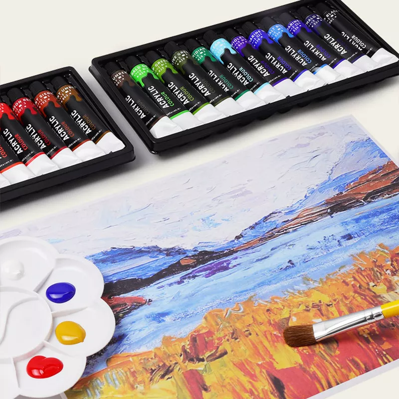 12/24 Colors Acrylic Paint Set - Professional Artist Pigment for Canvas, Fabric, Glass, and More - Image 5