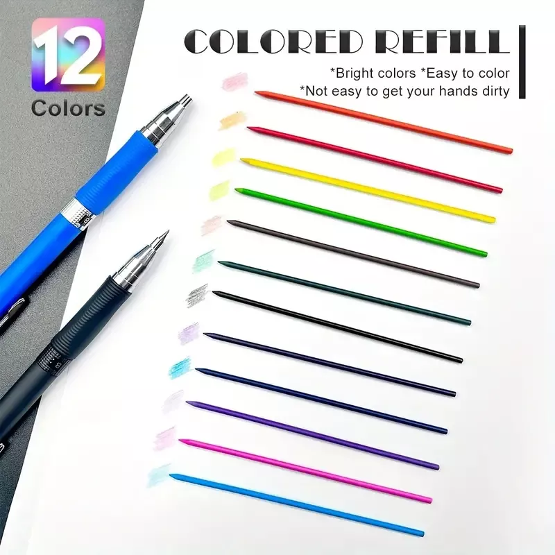 2.0mm Mechanical Pencil Set with Black Lead Refills - Image 3