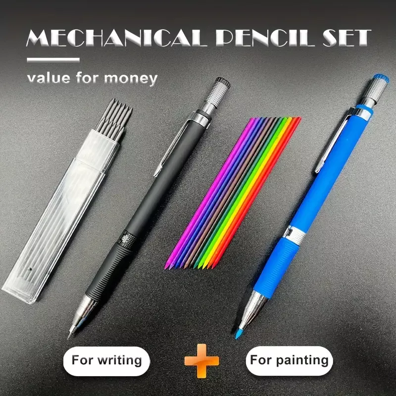 2.0mm Mechanical Pencil Set with Black Lead Refills - Image 2