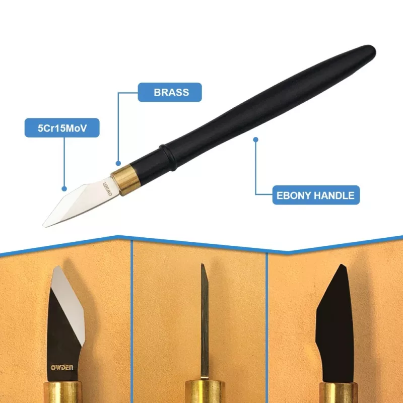 Ebony Handle Leather Carving Knife - Image 4