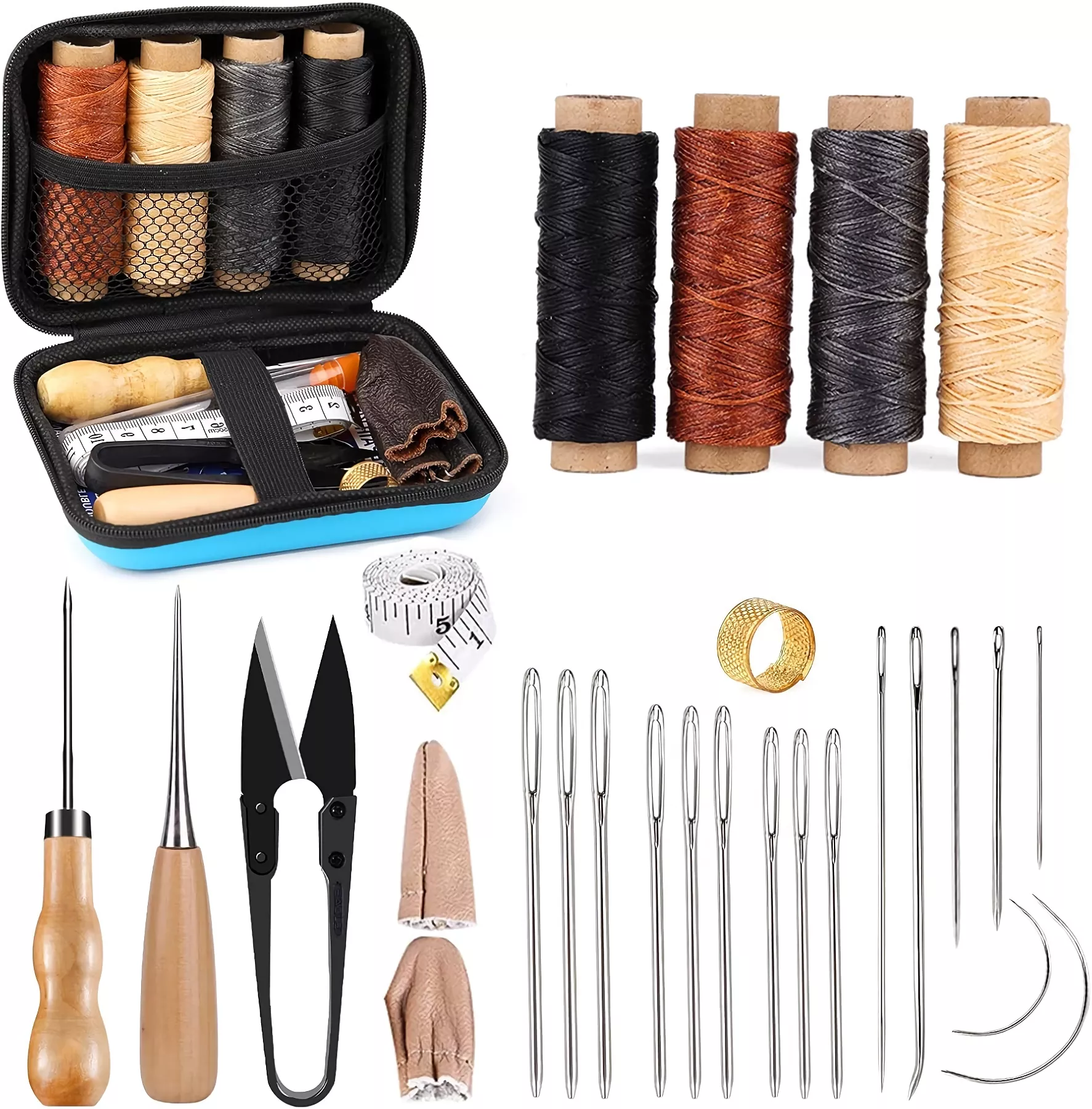 Complete Leather Sewing Kit for DIY Craft and Upholstery Repair - Image 5