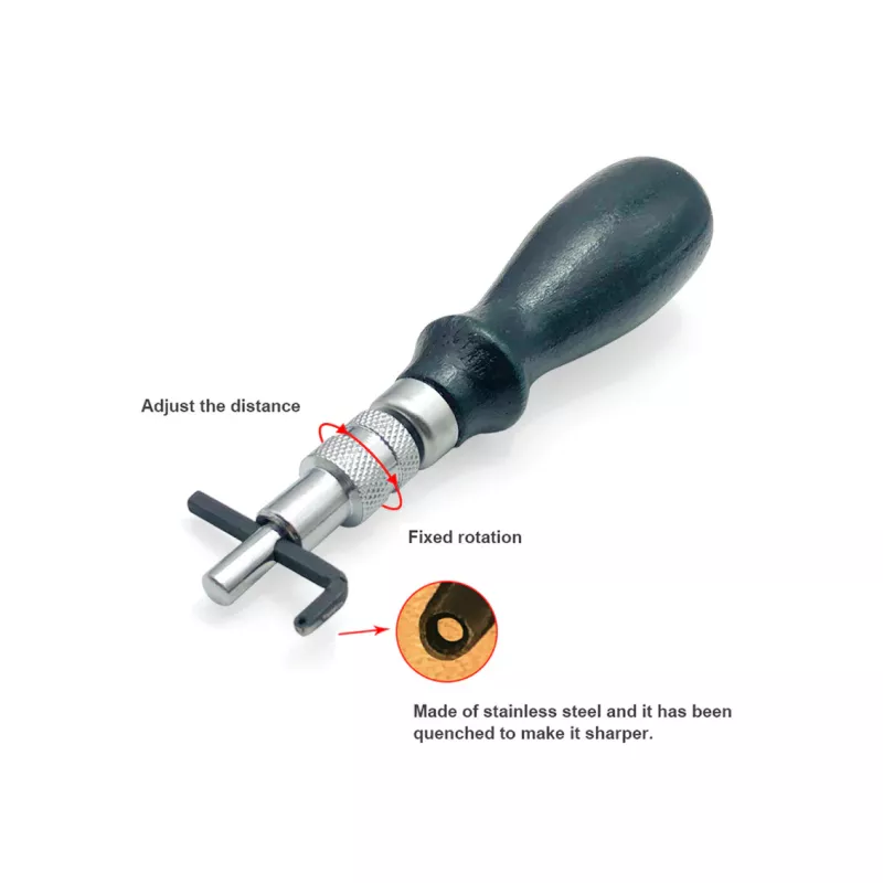 Adjustable Leather Edge Grooving Tool with 1.5mm Steel Tip - Image 3