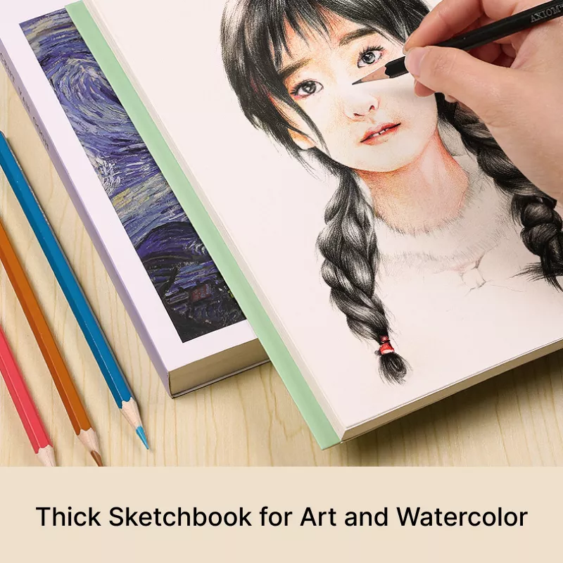 120 Sheets Thick Beige Sketchbook for Art and Watercolor - Image 3