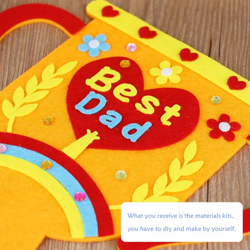 DIY Non-Woven Fabric Dad Trophy Craft Kit – Handmade Father's Day Gift for Kids - Image 5