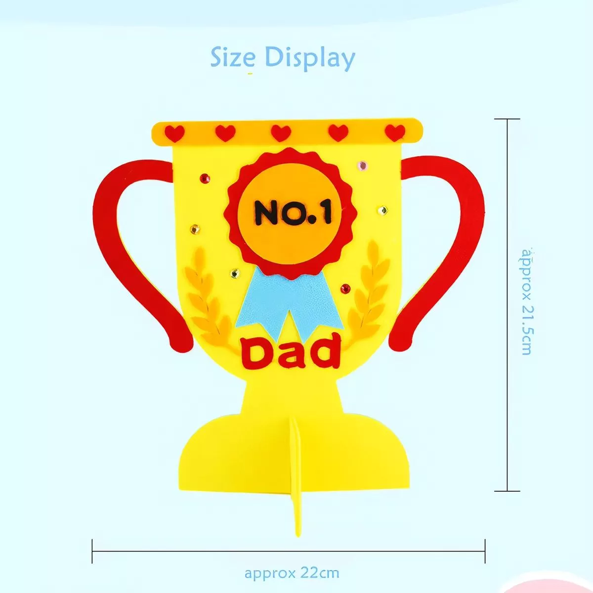 DIY Non-Woven Fabric Dad Trophy Craft Kit – Handmade Father's Day Gift for Kids - Image 6