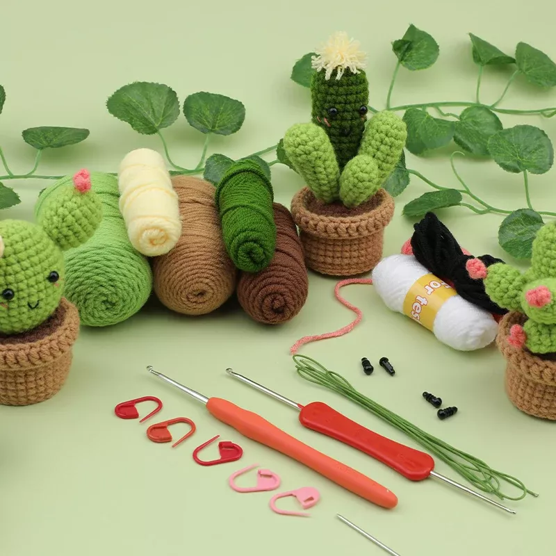 Crochet Starter Kit with Yarn, Hooks, Stitch Markers & Eyes for Beginners - Image 3