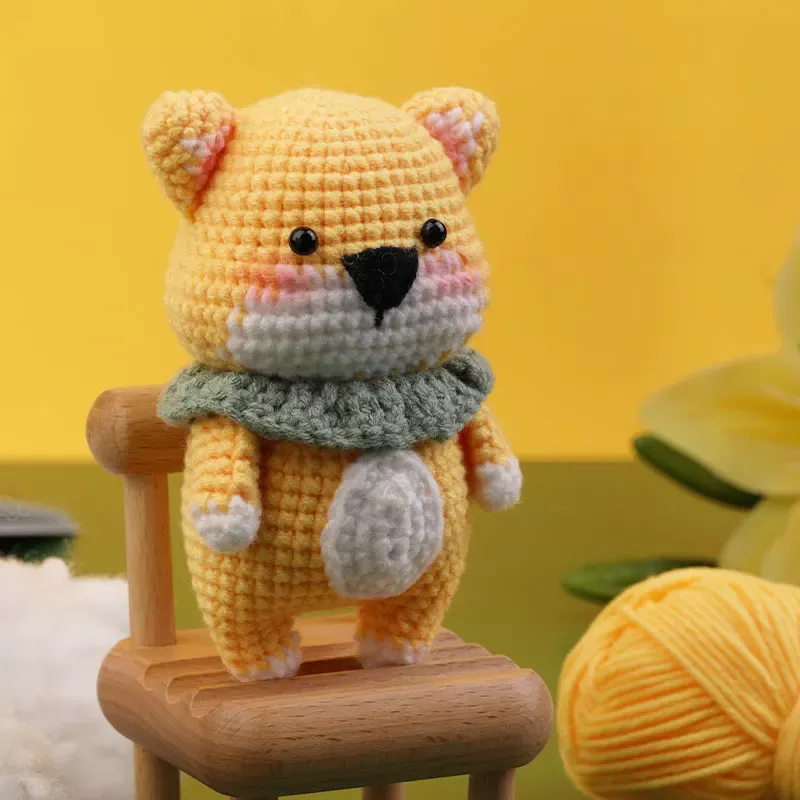 DIY Crochet Animal Kit for Beginners with Yarn, Needles, and Plush Doll Accessories - Image 3