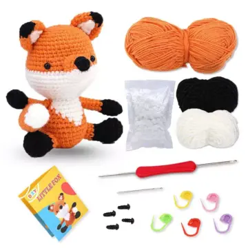 Crochet Animal Kit for Beginners with Video Tutorials – DIY Craft Set with Yarn, Needles & Crochet Tools