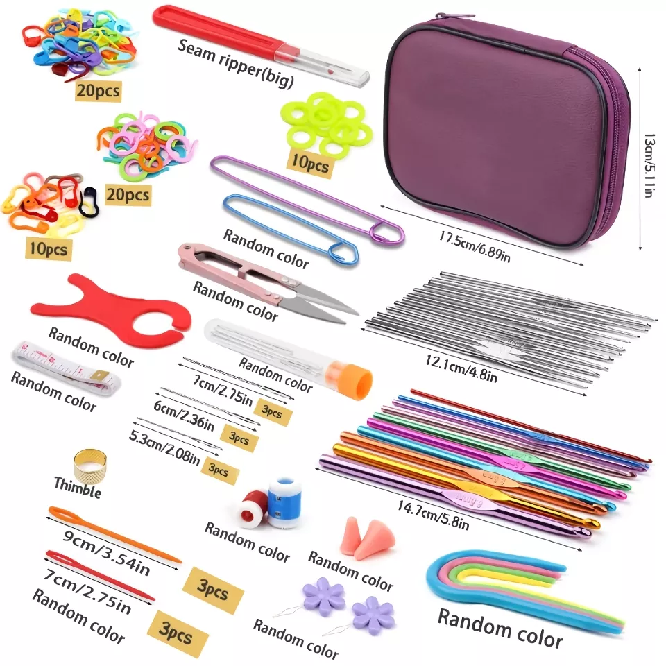 Beginner’s Crochet Kit with Ergonomic Hooks and Storage Case - Image 8