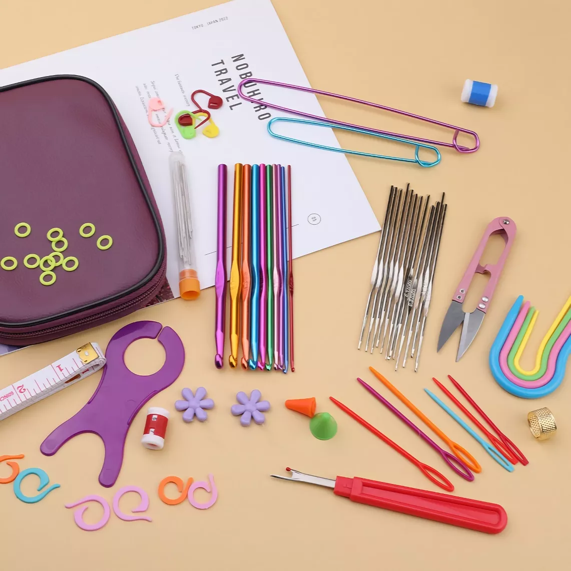 Beginner’s Crochet Kit with Ergonomic Hooks and Storage Case - Image 2