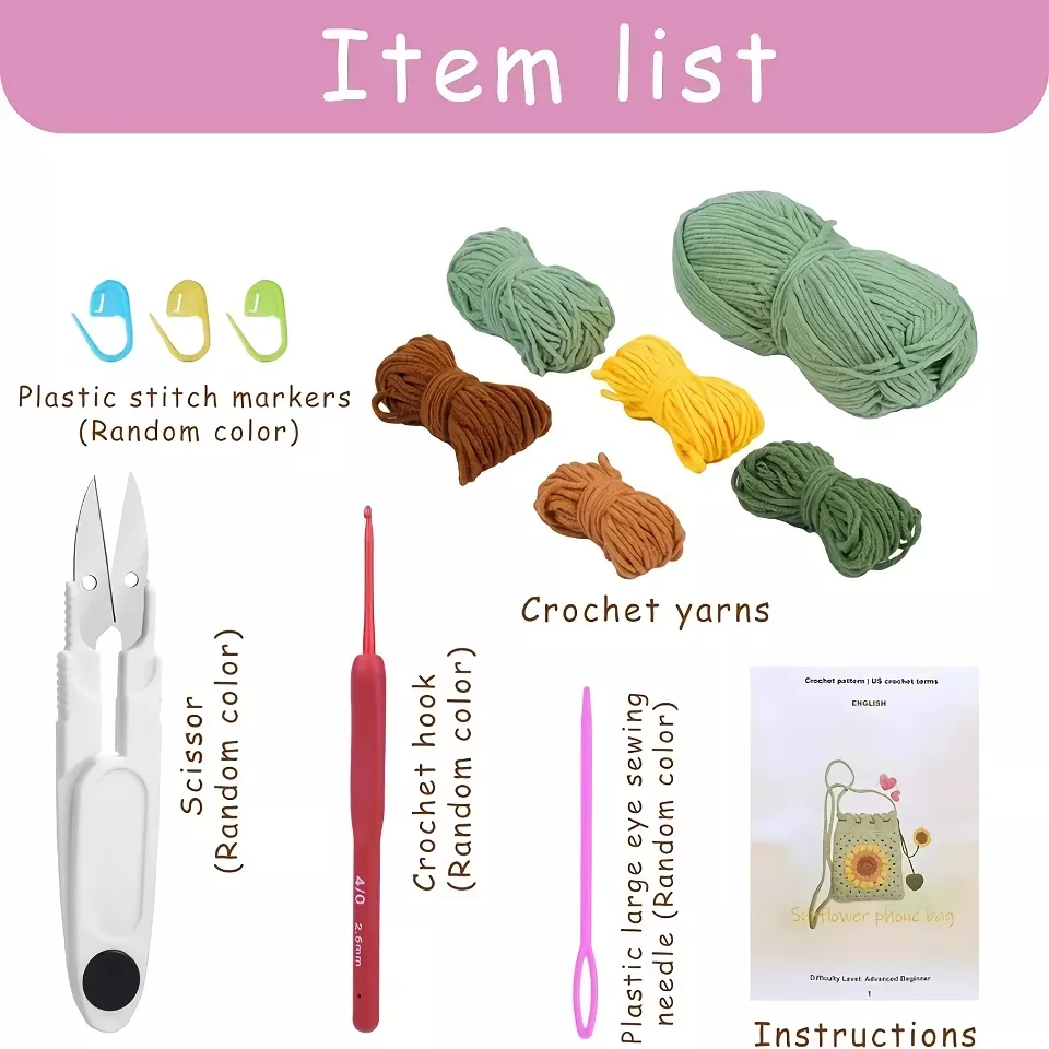 Beginner's Crochet Kit for Flower Bag Design - Image 7