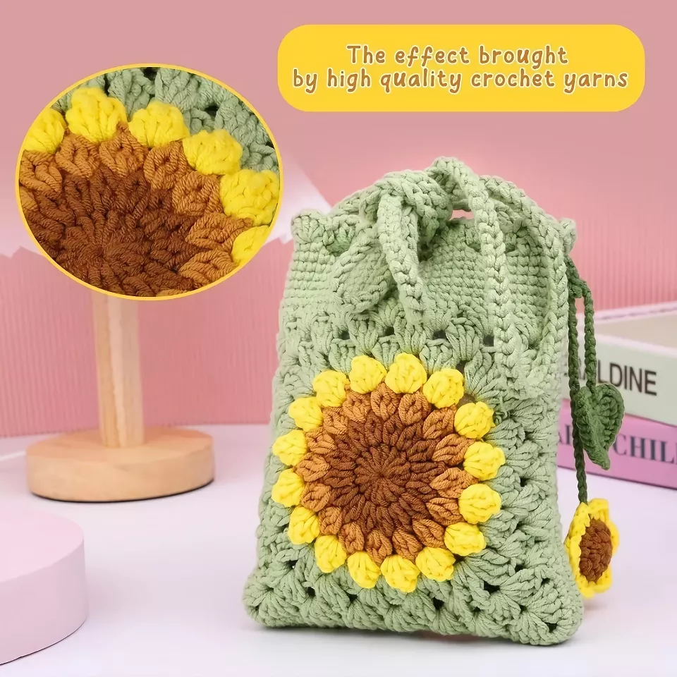 Beginner's Crochet Kit for Flower Bag Design - Image 2