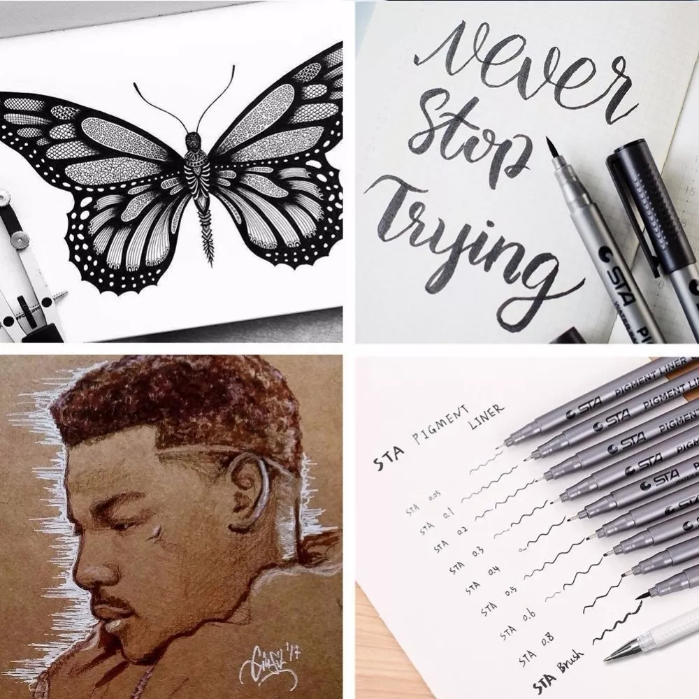 9-Piece Precision Black Pigment Liner Set - Image 5