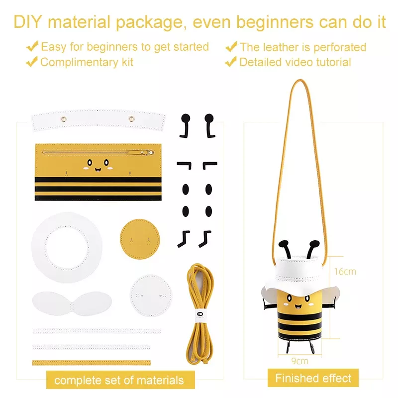 DIY Honeybee Bag Making Kit - Cute Cartoon Shoulder Bag Craft Supplies - Image 6