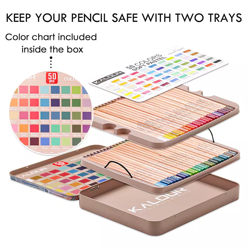 50 Colors Soft Pastel Skin Tint Pencils - Image 3