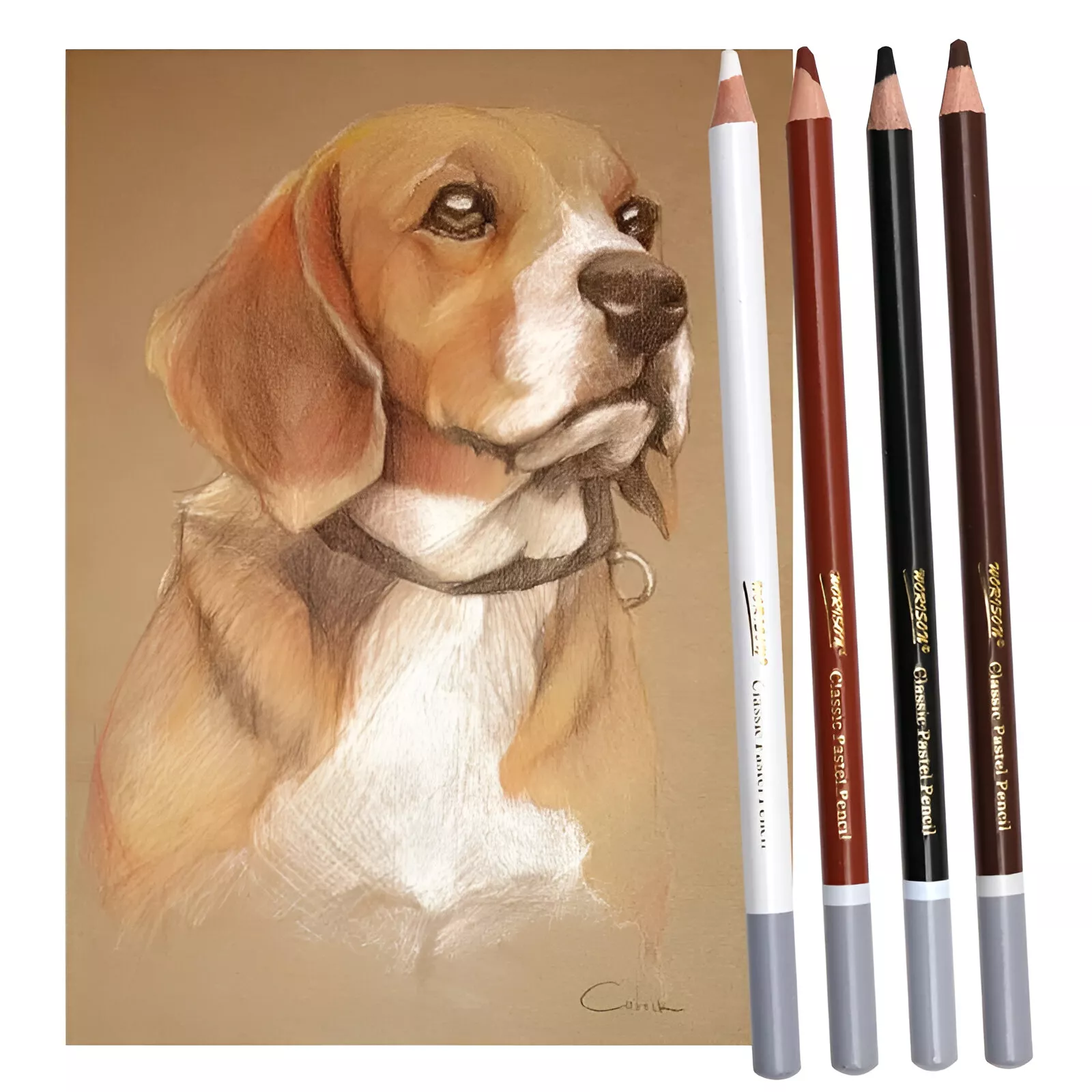 4 Color Charcoal & Soft Pastel Skin Tone Pencils - Image 2