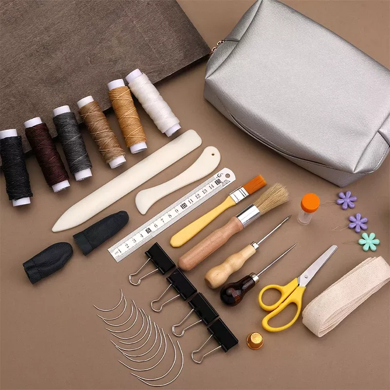 49/41/33pcs DIY Bookbinding Tool Kit with Wax Thread, Paper Awl, Curved Needles & Ruler - Image 3