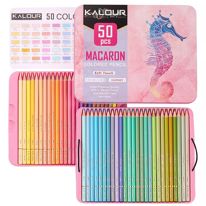 50 Piece Soft Pastel Colored Pencil Set for Sketching and Art Projects - Image 5