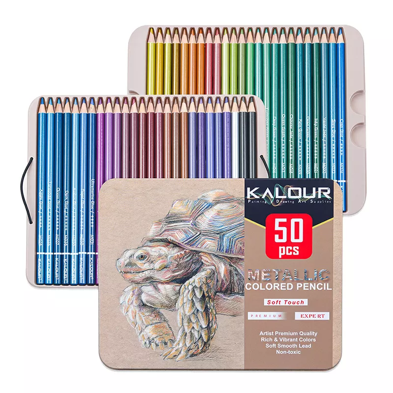 50 Metallic Colored Pencils Set for Artists - Image 6