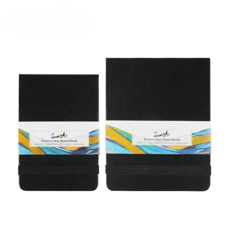 Portable PU Leather Watercolor Notebook - 300g, Coarse Grain, Wood Pulp Paper - Image 7
