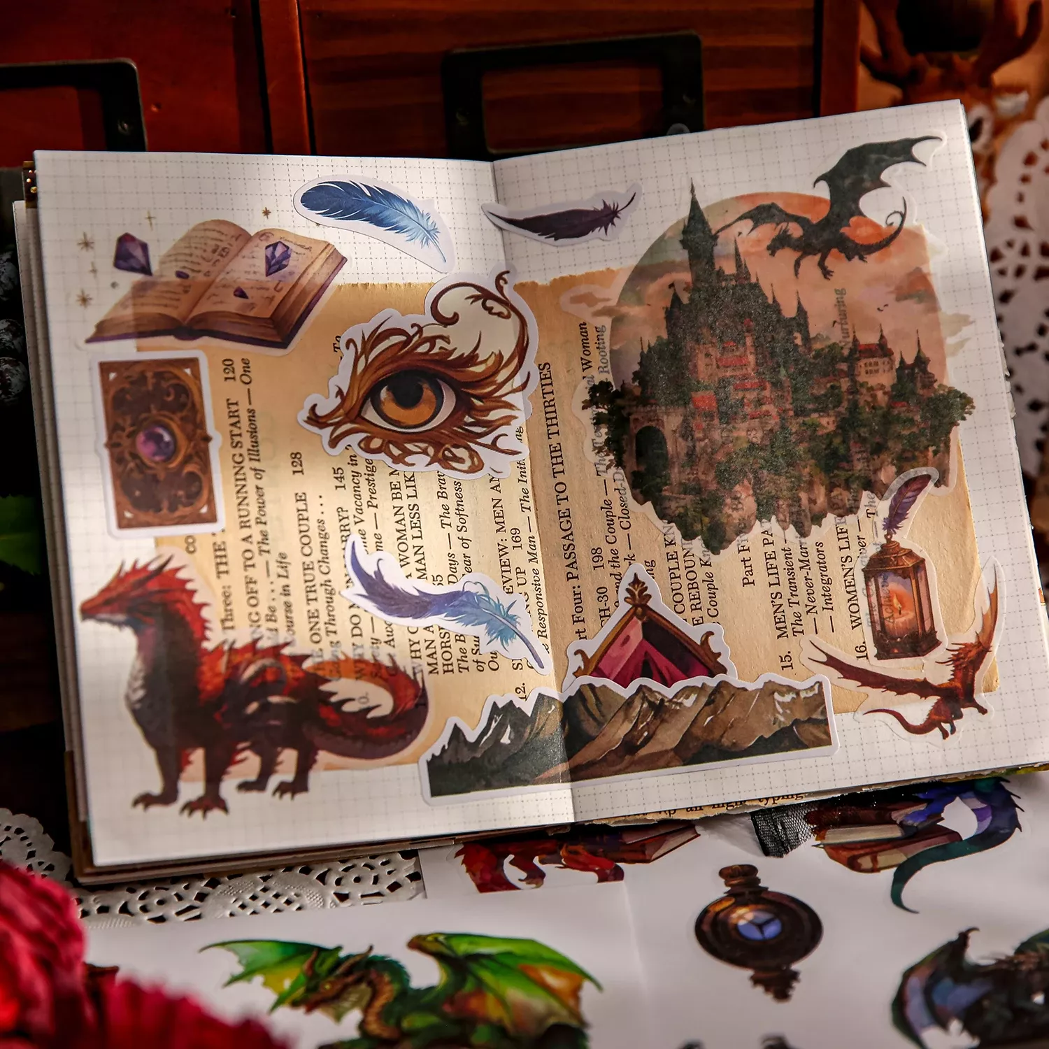 Witch and Dragon Themed Sticker Book for Creative DIY Projects - Image 4