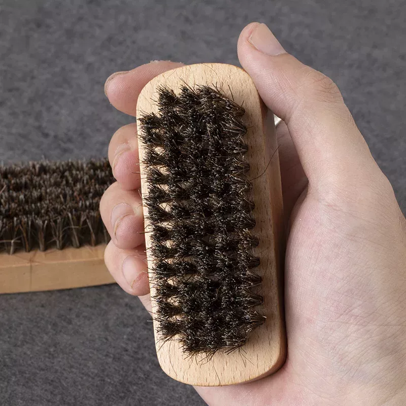 Multifunction Beech Wood Horsehair Shoe Cleaning Brush - Image 2