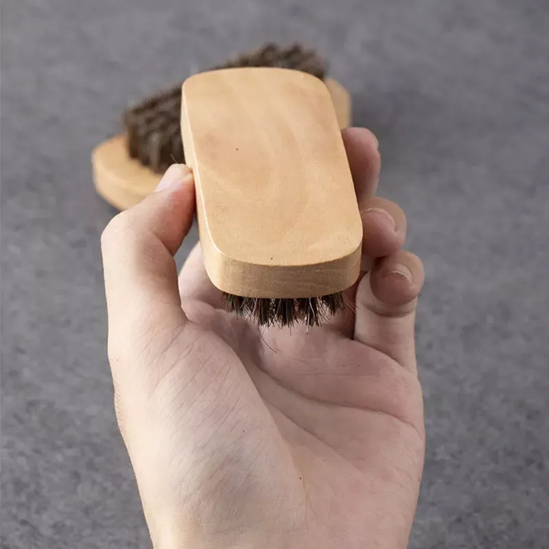Multifunction Beech Wood Horsehair Shoe Cleaning Brush - Image 5