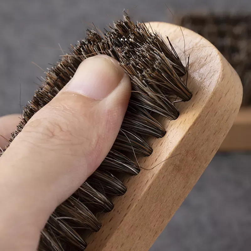 Multifunction Beech Wood Horsehair Shoe Cleaning Brush - Image 6