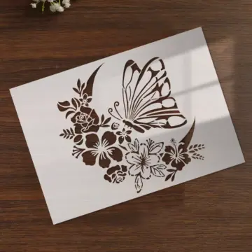 Butterfly Flower Moon DIY Template for Creative Painting
